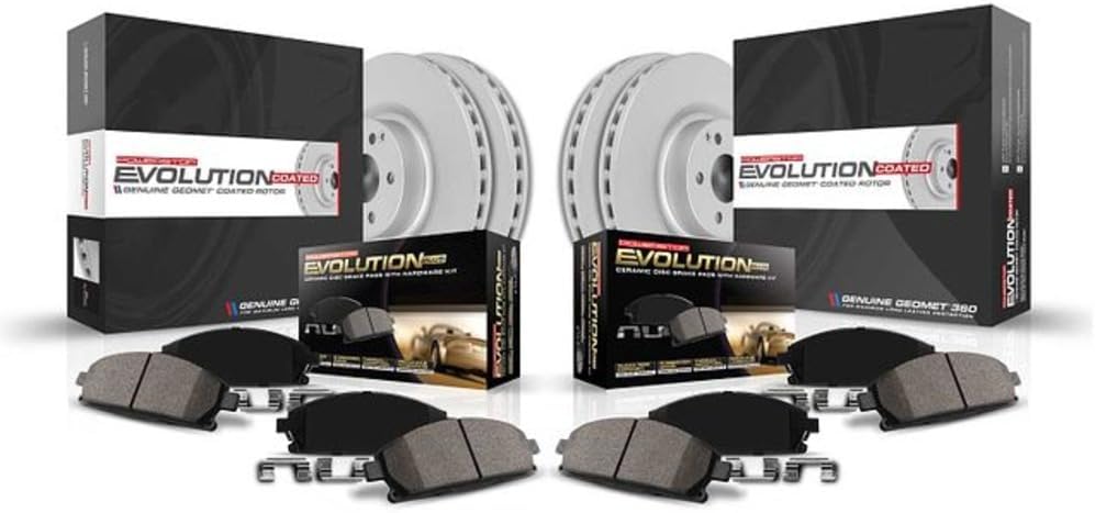 PowerStop Front and Rear Brake Kit for Acura TSX 2009-10 | Honda Accord 2008-10 - Fully-Coated Disc Rotors with Z17 Ceramic Brake Pads Replacement, CRK2742