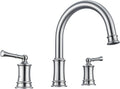 Brushed Nickel Roman Tub Faucet, Antique Bathtub Faucet Set 3 Hole, High Flow Bath Tub Faucet 12-16 inch Widespread, Solid Brass Tub Filler 2 Handle 360° Swivel Spout Rough-in Valve(B2307-BN)