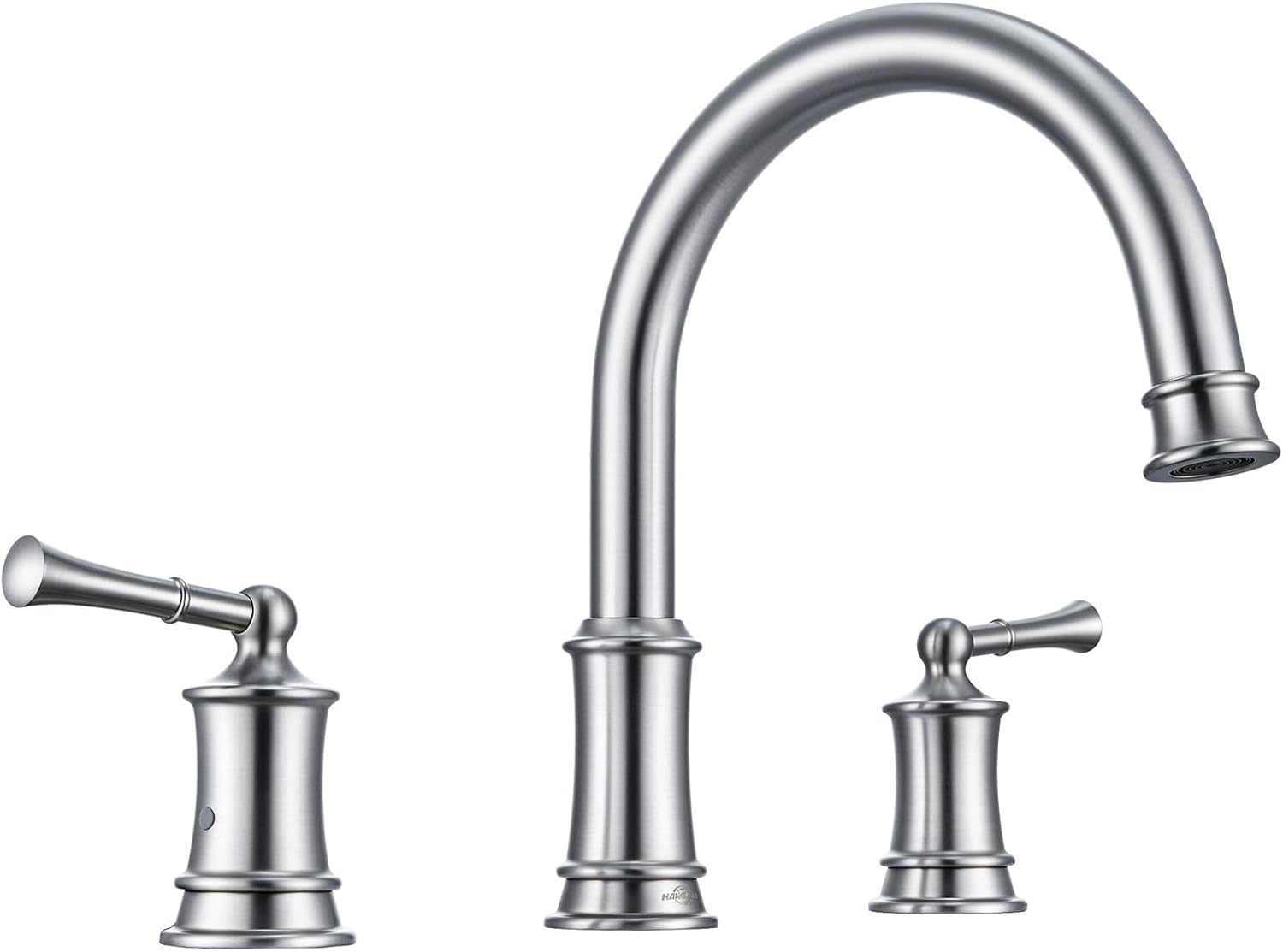 Brushed Nickel Roman Tub Faucet, Antique Bathtub Faucet Set 3 Hole, High Flow Bath Tub Faucet 12-16 inch Widespread, Solid Brass Tub Filler 2 Handle 360° Swivel Spout Rough-in Valve(B2307-BN)