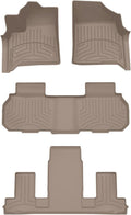 WeatherTech FloorLiner HP Custom Fit Floor Mats for GMC Acadia, Enclave, Traverse - Full Set (451881-1-3-4IM), Tan