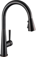 Oil Rubbed Bronze Kitchen Faucet with Pull Down Sprayer, Lava Odoro Bronze Single Handle Kitchen Sink Faucet, Faucet for Kitchen Sink with Magnetic Docking Spray Head, Deck Plate, KF321-ORB