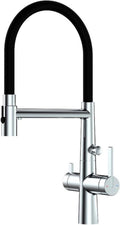 Flexible Kitchen Faucet with Drinking Water Spout 360° Rotation 4 Modes Faucet for Kitchen Sink Copper,Chrome Plated