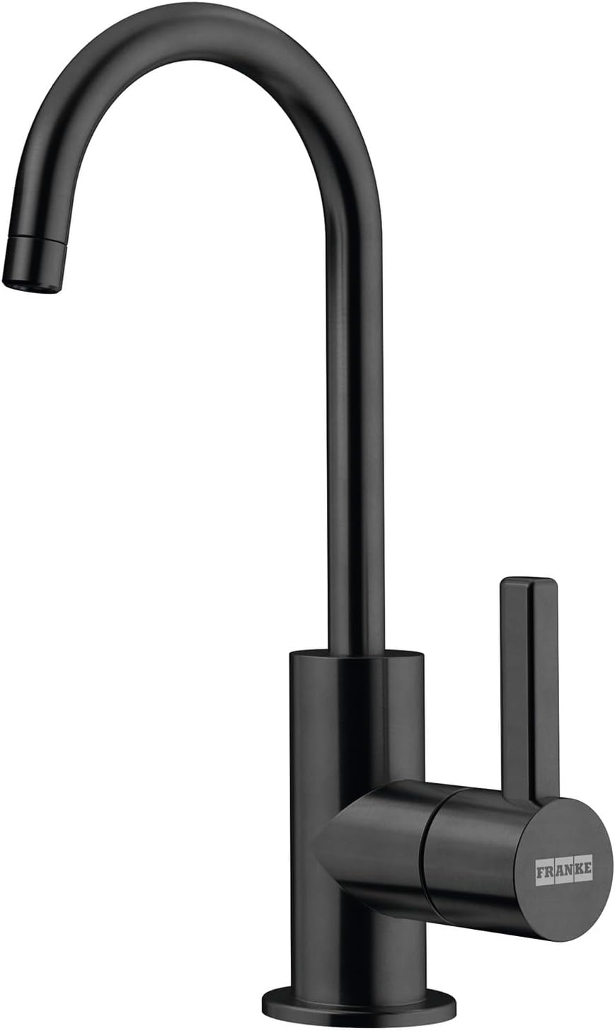 Franke UNJ-FW Universal 1.75 GPM Single Hole J SPOUT Cold Only Water Dispenser - Less Chiller - Industrial Black