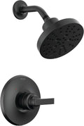 Delta Tetra 14 Series Shower Faucet Set, Matte Black Shower Head and Handle Set, Valve Trim Kit, Matte Black T14289-BL (Valve Not Included)