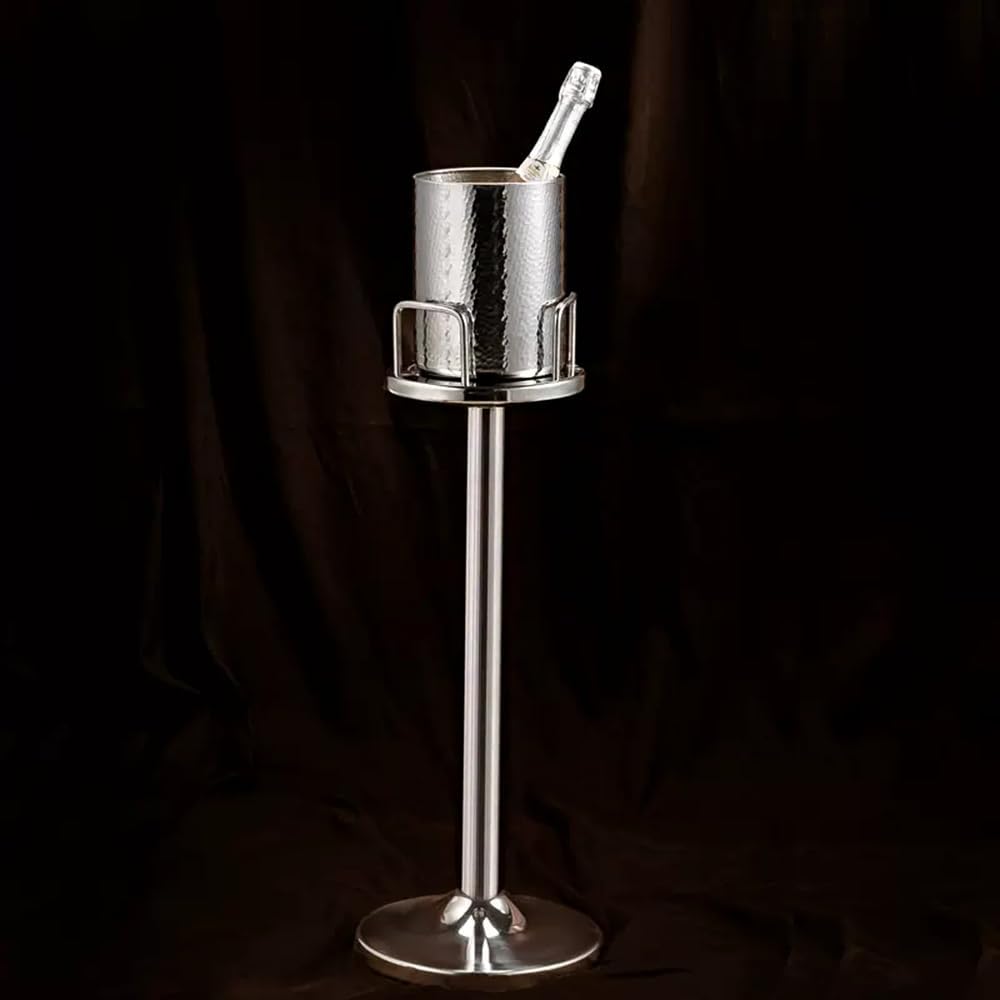 GAGALU Floor-Standing Stainless Steel Champagne Bucket Set, Housewarming Decoration, Bar KTV Christmas Family Kitchen Party Ice Bucket,E