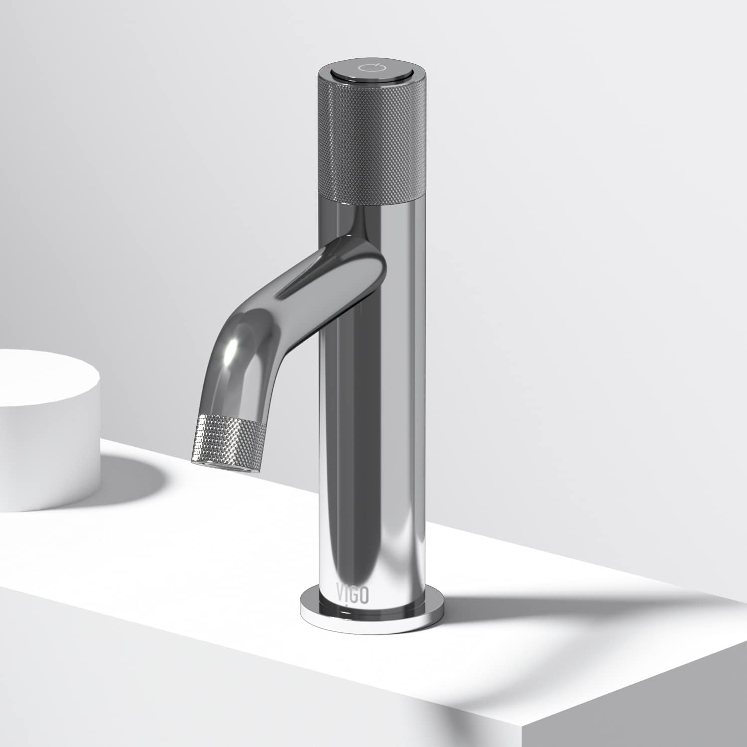 VIGO Apollo Single-Handle Single-Hole Mount Bathroom Sink Faucet, 8-Inch, Chrome, Modern Design, Solid Brass, 1.2 GPM WaterSense & Ceramic Disc Valve, Corrosion-Resistant