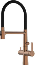 Flexible Kitchen Faucet with Drinking Water Spout 360° Rotation 4 Modes Faucet for Kitchen Sink Copper,Rose Gold