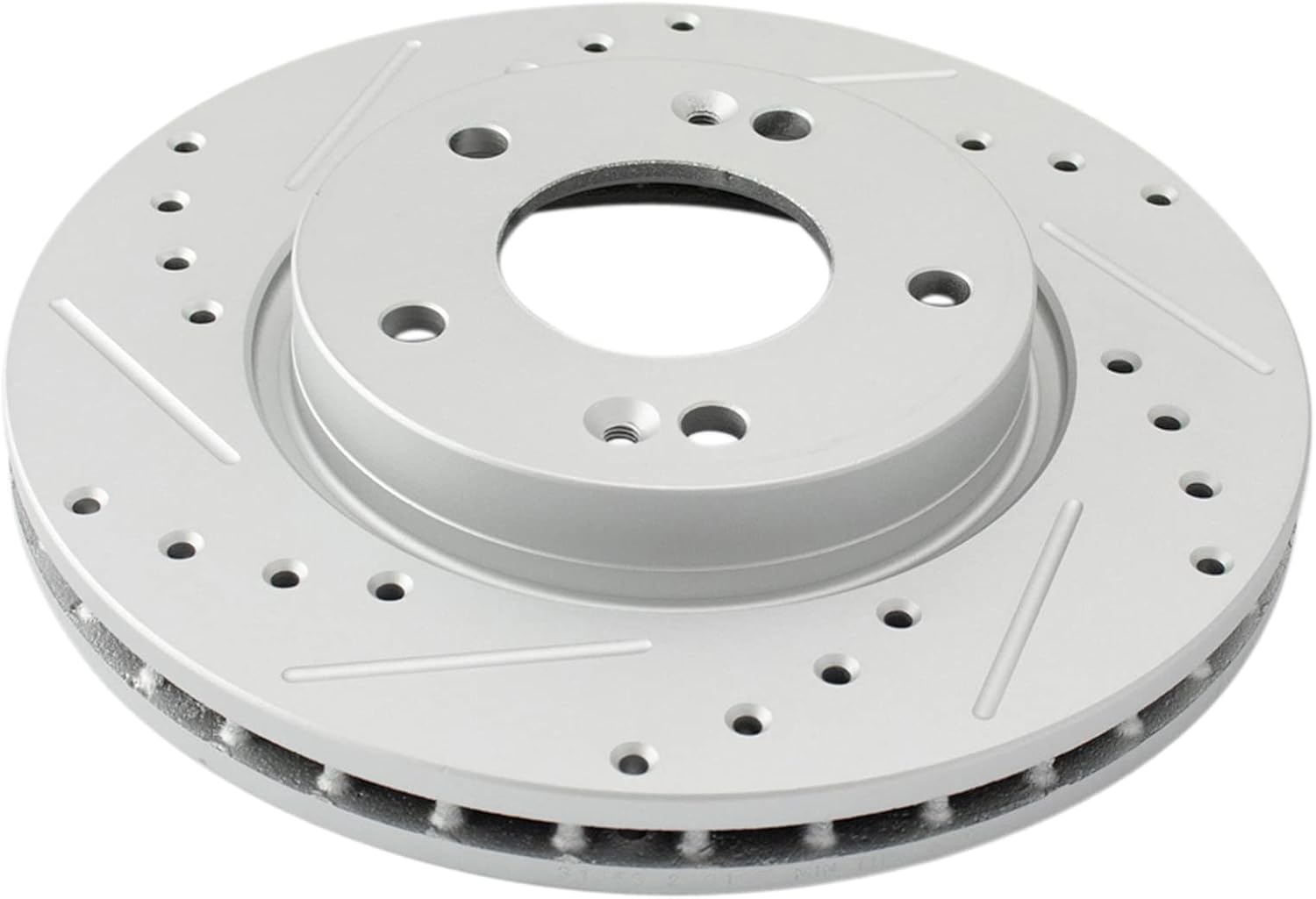 TRQ Performance Front Brake Pad and Rotor Set Ceramic Drilled Slotted G Coated Vented Rotors Compatible with 2007-2010 Hyundai Elantra