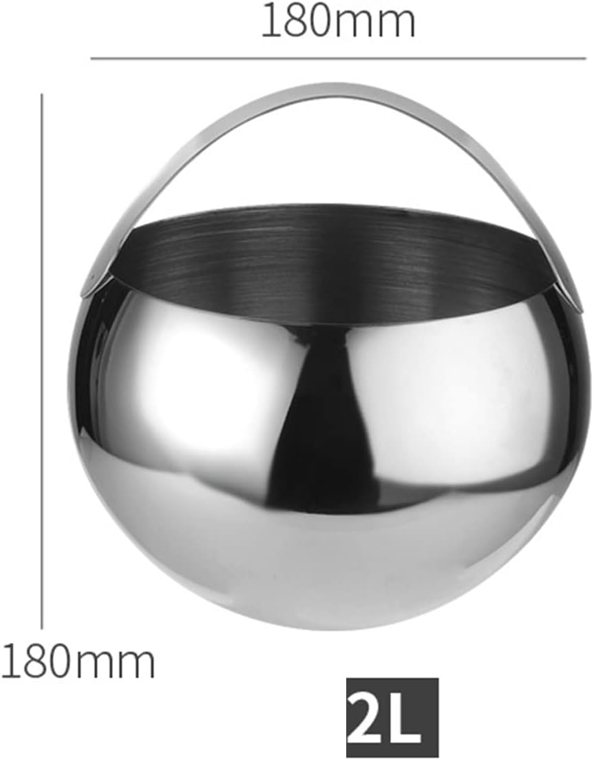 Ice Bucket,Ice Bucket with Lid and Ice Tongs,Ice Bucket, for Home Bar 2L/3L Stainless Steel Double Wall Bar Ice Bucket Set