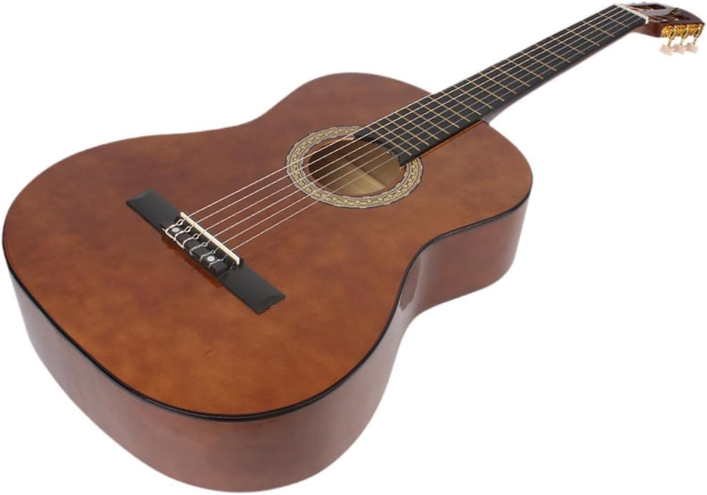 YIJU 39' Wood Classical Guitar Music Instrument Lightweight Full Size 6 Strings Acoustic Guitar for Children Students Boys Girls, Wood color