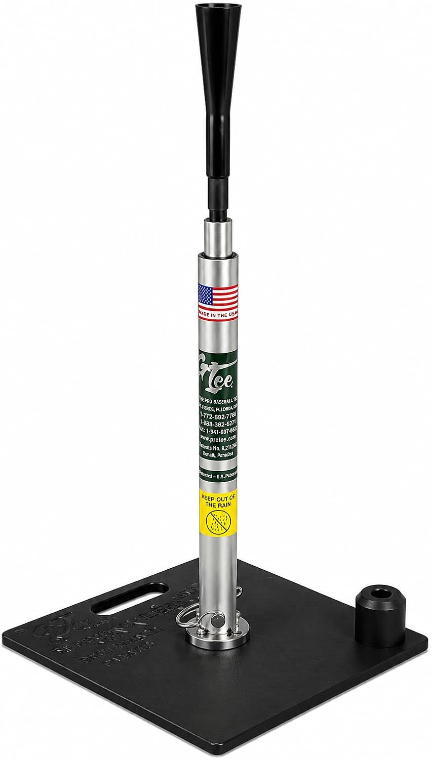 G Tee Classic Baseball/Softball Batting Tee Adjustable | Flexible Rubber Cup & Stainless Steel Aluminum Base | Best Tee for All Ages | Used by Pros | Made in USA 2 Year Warranty