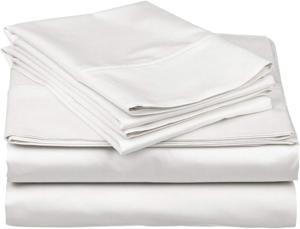 Absolute 1000 Thread Count Egyptian Cotton Solid White Full Sofa(54'X72') Size Sheet Set- Super Soft 4-Piece Certified Hotel Quality Fits Mattress Up to 16' inch Deep Pockets