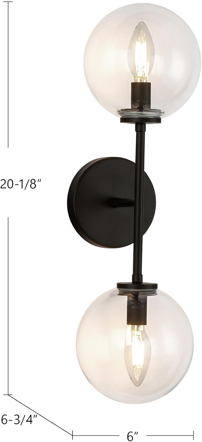 Alora Mood WV549220MBOP Cassia Vanity, Matte Black/Opal Matte Glass