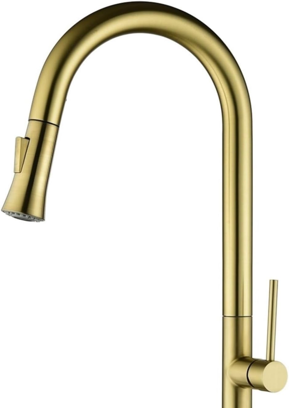 Pull Out Kitchen Sink Water Tap Single Handle Cold and Hot Water Mixer Tap 360 Rotation Kitchen Faucet(Brushed Gold)
