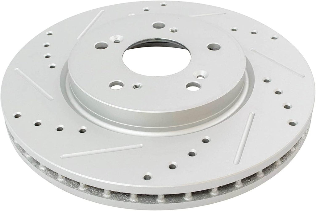 TRQ Performance Front Brake Pad and Rotor Set Ceramic Coated Drilled Slotted Rotors Calipers Compatible with 2007-2012 Acura RDX 2010-2011 Honda Accord Crosstour 2007-2011 CR-V