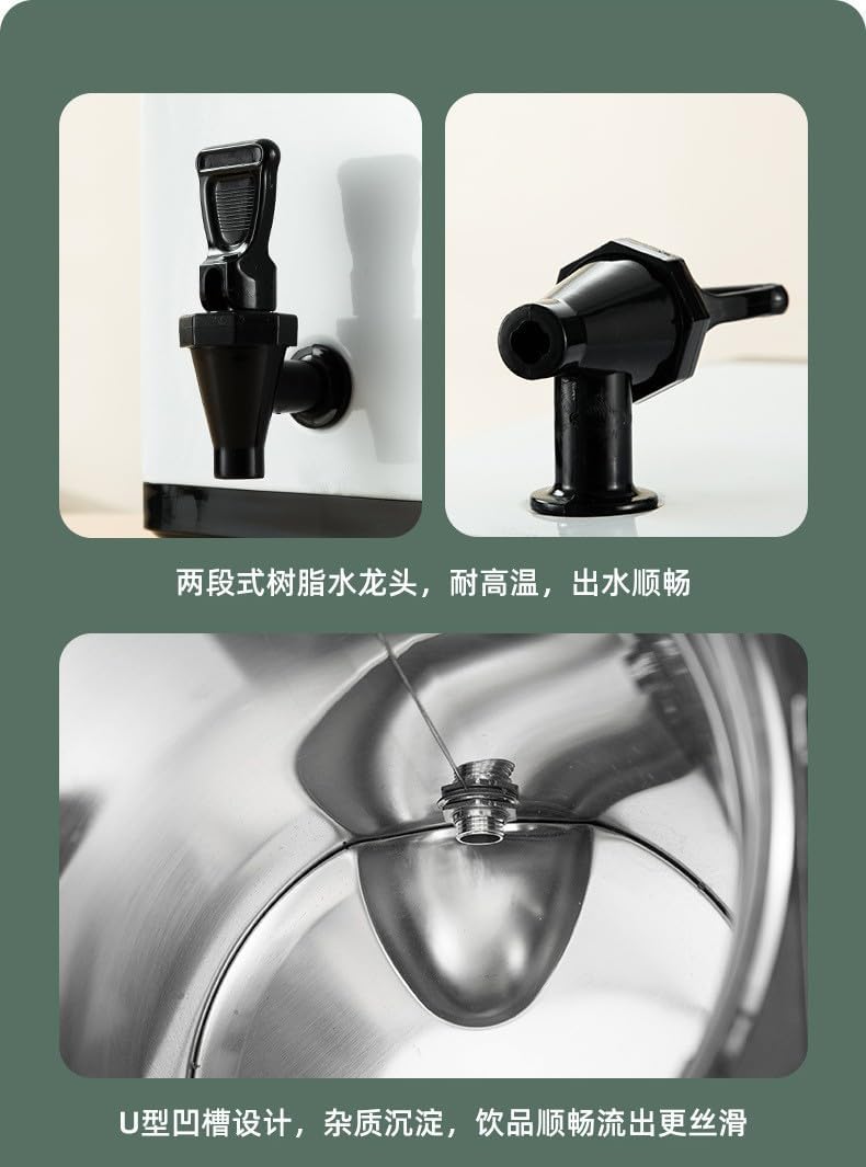 Hot Water Dispenser with Faucet, 304 Stainless Steel Catering Urn, Commercial Coffee Urn Insulated Barrel for Restaurant Office Cafe Home,10L