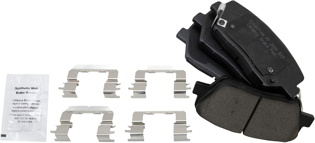 TRQ Performance Front Brake Pad and Rotor Set Ceramic Coated Drilled Slotted Vented Rotors Compatible with 2013-2018 Hyundai Santa Fe Sport 2014-2015 Kia Sorento