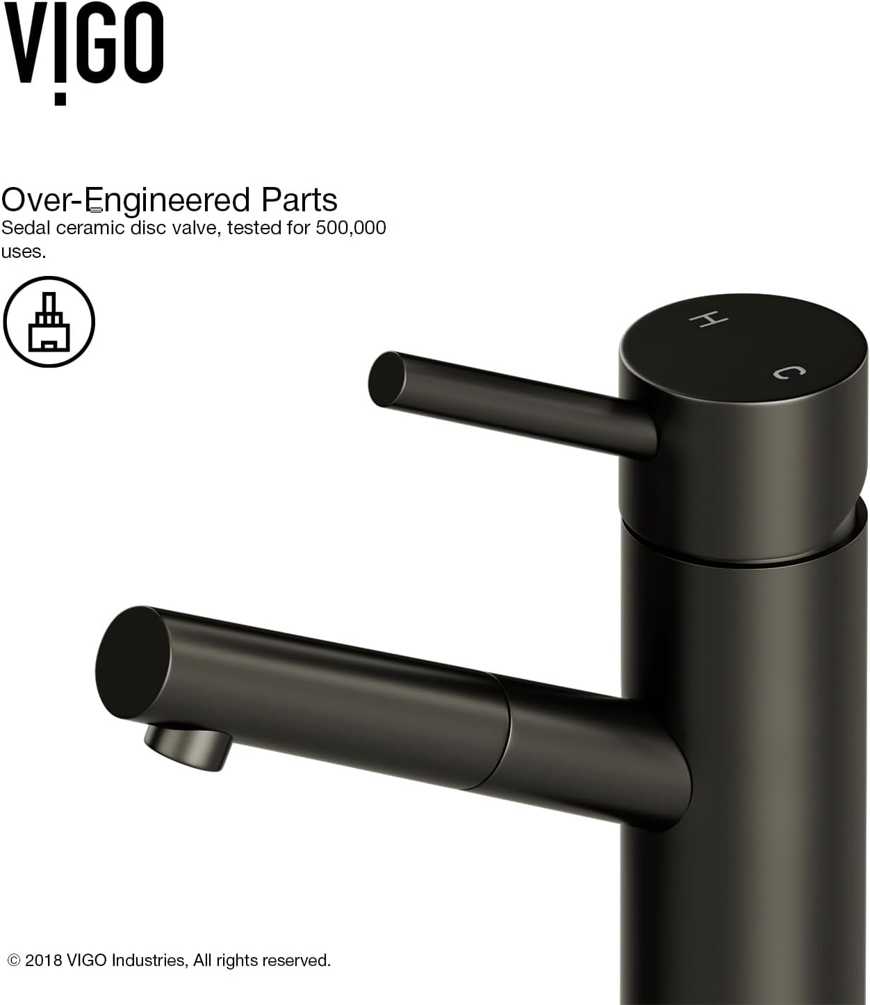 VIGO Noma Single-Handle Single-Hole Mount Bathroom Sink Faucet, 8-Inch, Matte Black, Modern Design, Solid Brass, 1.2 GPM WaterSense & Ceramic Disc Valve, Corrosion-Resistant