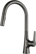 Brass Deck Mounted 360 Degree Rotation Kitchen Pull Out Brass Faucet Hot and Cold Water Sink Taps(Brushed Gold)