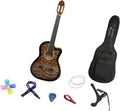 Acoustic Guitar for Beginners - Portable Travel Guitar with Steel Strings, Compact Size for Easy Learning and Performance- Dark Yellow
