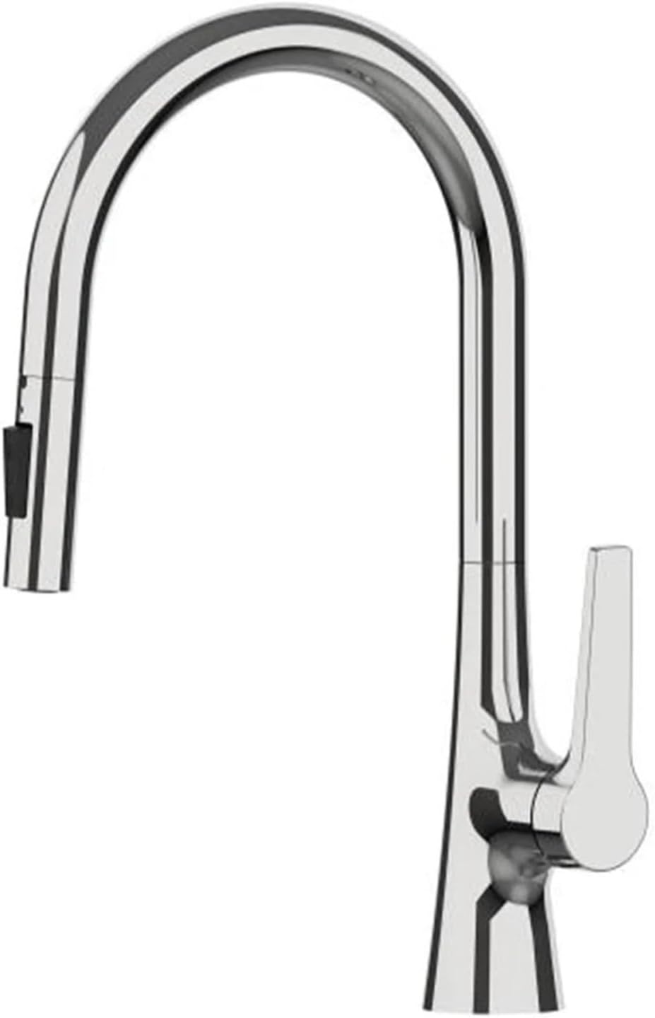 Brass Deck Mounted 360 Degree Rotation Kitchen Pull Out Brass Faucet Hot and Cold Water Sink Taps(Polished Chrome)