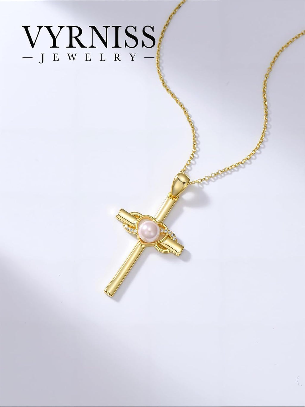 18K Gold Cross Pendant for Women Gold Cross Necklace 18K Gold Jewelry Religious Gift