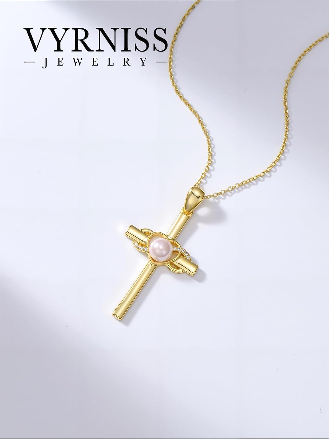 18K Gold Cross Pendant for Women Gold Cross Necklace 18K Gold Jewelry Religious Gift