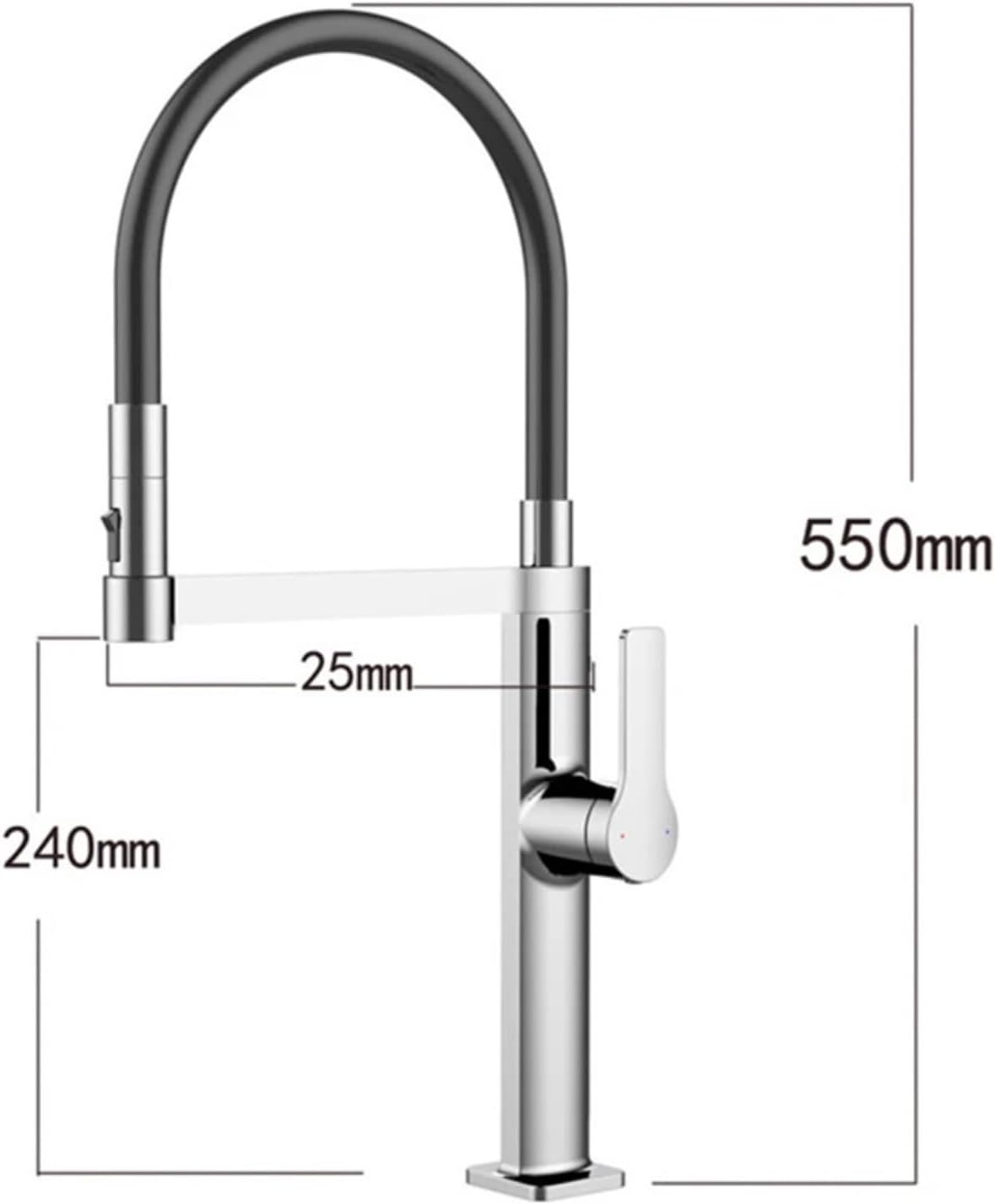 Pull Out Multifunctional 59 Copper Kitchen Sink Vegetable Washing Cold and Hot Water Faucet Universal Rotation(Silvery)