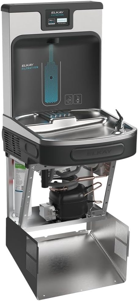 Elkay LZS8WSMP-PF Enhanced Filtered Bottle Filler & Single ADA Cooler Refrigerated Midnight Black PFOA/PFOS & Lead Reduction Drop Down Wrapper