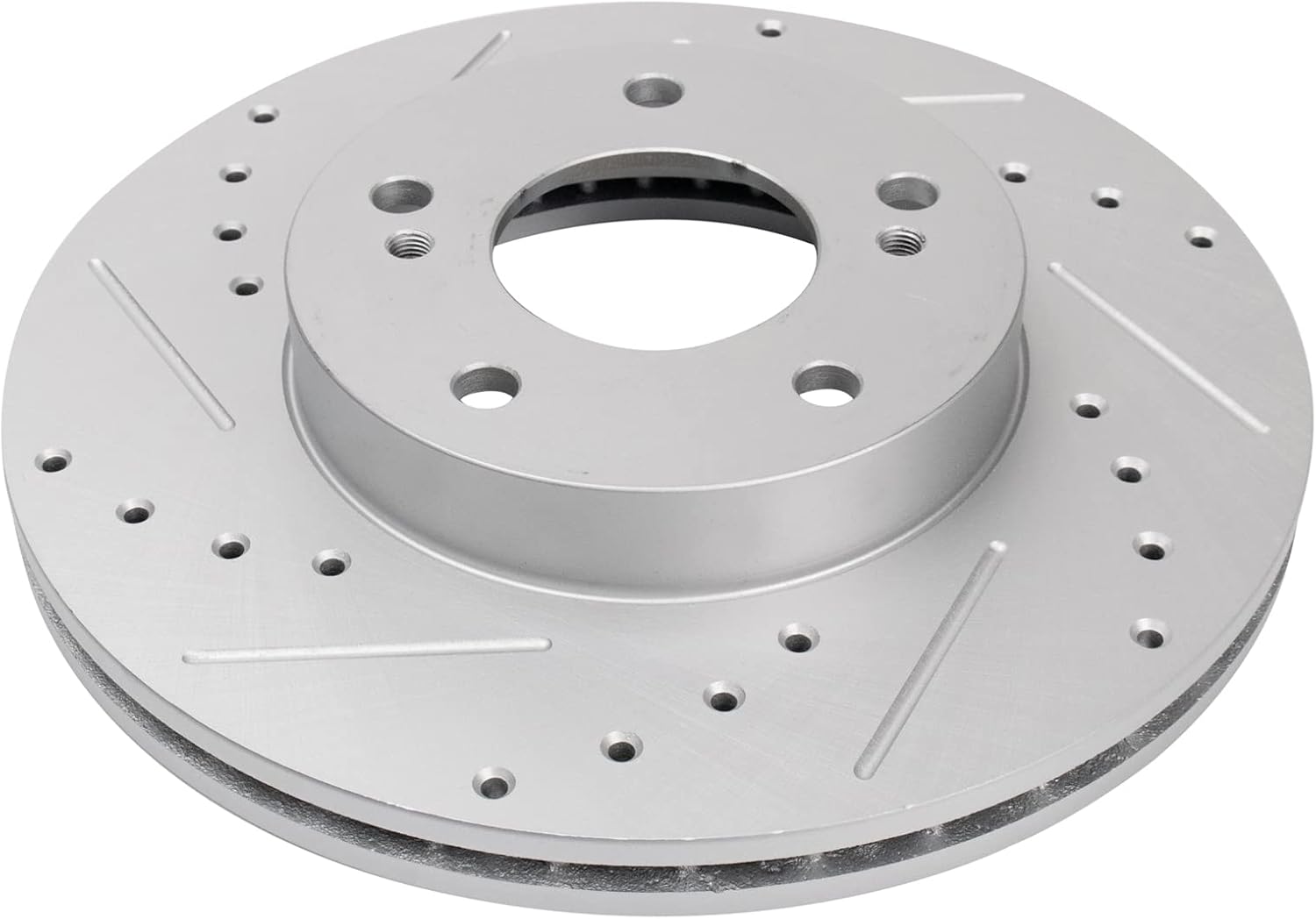 TRQ Performance Front Brake Pad and Rotor Set Ceramic Coated Drilled Slotted Rotors Compatible with 1996-1999 Infiniti I30 1989-1999 Nissan Maxima