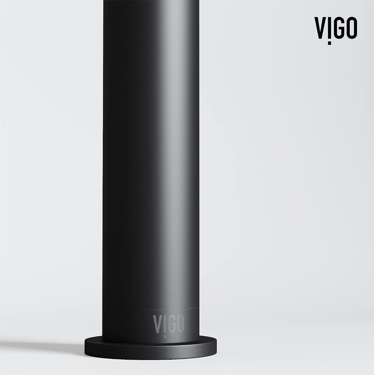 VIGO Cass Single-Handle Single-Hole Mount Vessel Bathroom Sink Faucet, 12-Inch, Matte Black, Modern Design, Solid Brass, 1.2 GPM WaterSense & Ceramic Disc Valve, Corrosion-Resistant