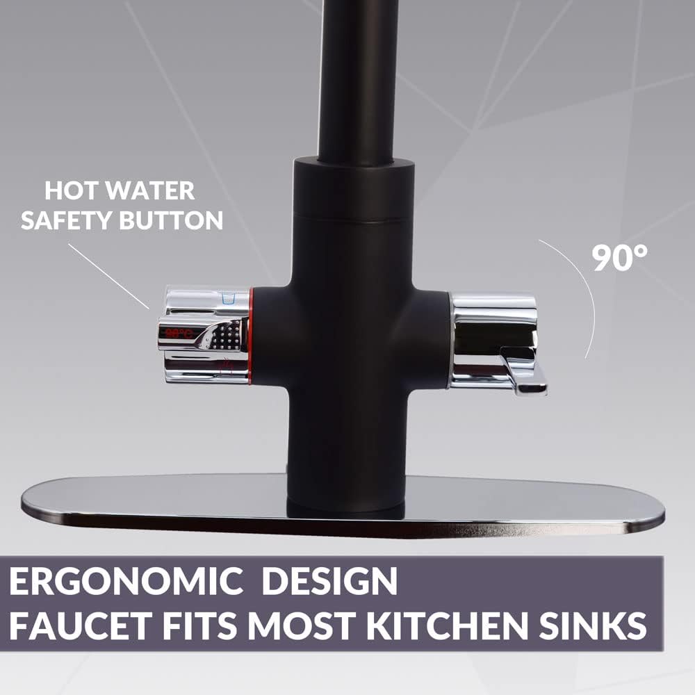 Westbrass BK236WH-12 36' Double Bowl Reversible Apron Front Solid Surface Kitchen Sink with 4 in 1 Function Faucet, Dual Water Filters, Drain Baskets and Soap Dispenser, Oil Rubbed Bronze