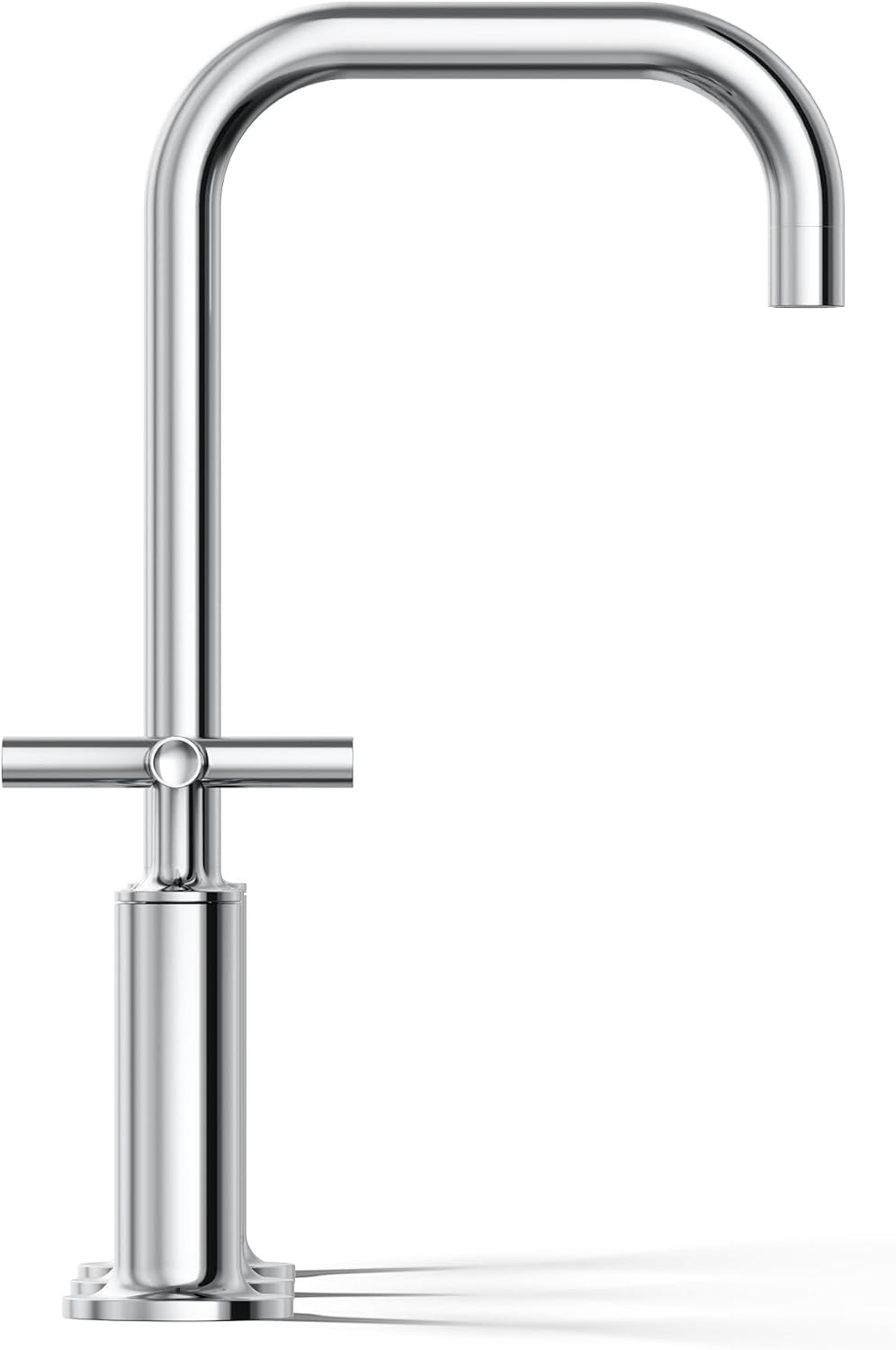 KOHLER K-14408-3-CP Purist® Widespread Bathroom Sink Faucet, 3-Hole, Widespread High Cross Handles and High Gooseneck Spout, 1.2 GPM, Polished Chrome