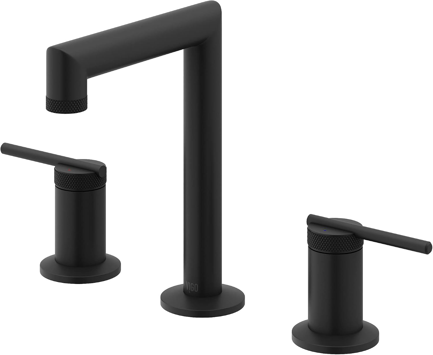 VIGO Sterling Two-Handle Three-Hole Mount Widespread Bathroom Sink Faucet, 7-Inch, Matte Black, Modern Design, Solid Brass, 1.2 GPM WaterSense & Ceramic Disc Valve, Corrosion-Resistant