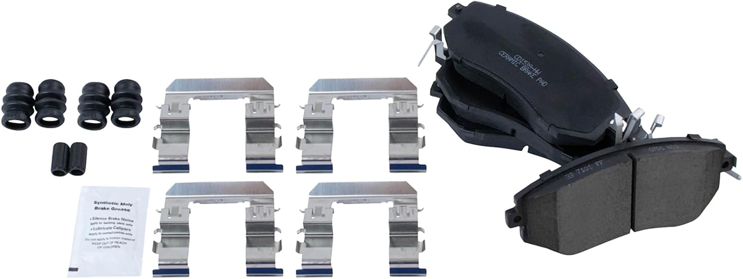 TRQ Performance Front Ceramic Brake Pad and Rotor Set Drilled Slotted Coated Compatible with 14-18 Subaru Forester 2.5i 11-14 Subaru Impreza WRX 13-14 Outback 2.5i 13-14 Legacy 2.5i