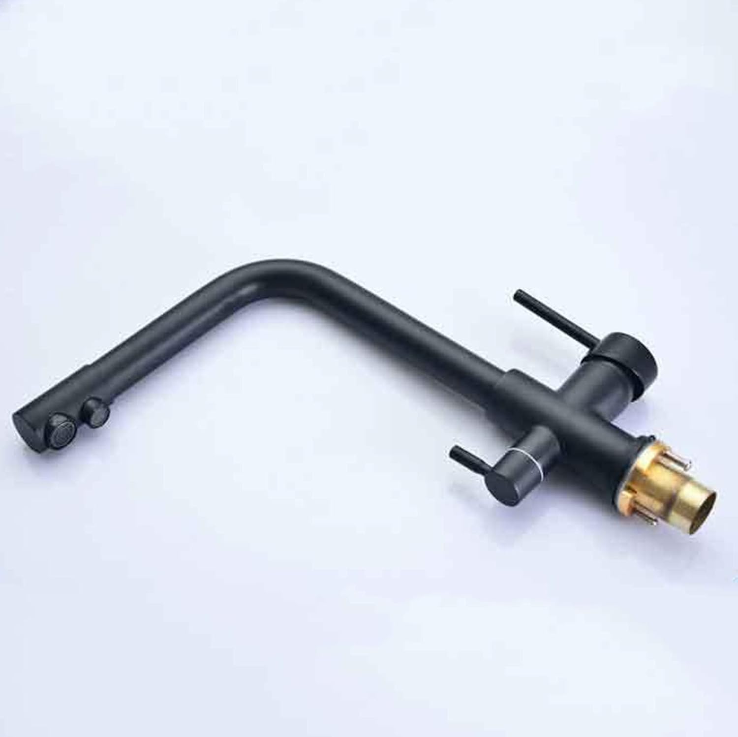 3 Way Kitchen Tap Brass, Three Way Water Filter Taps Kitchen Sink Kitchen Mixer Taps 1 Hole Swivel spout Hot Cold Water Chrome，Gold
