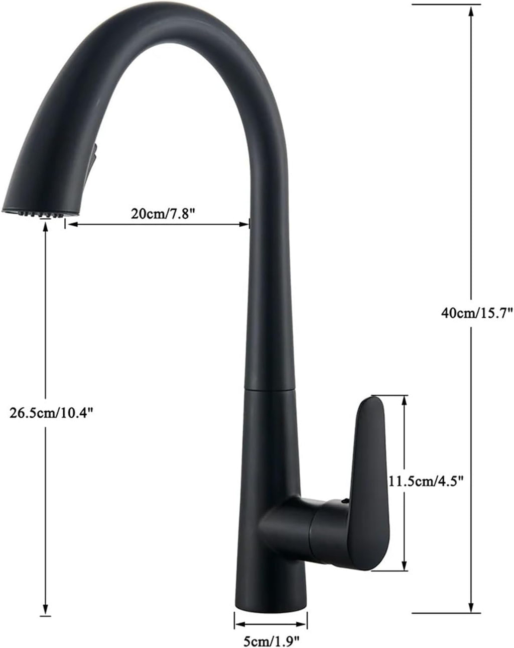 Kitchen Faucet Flexible Pull Out Mixer Tap Deck Mounted 360 Swivel 2 Mode Hot Cold Water Faucets(White)