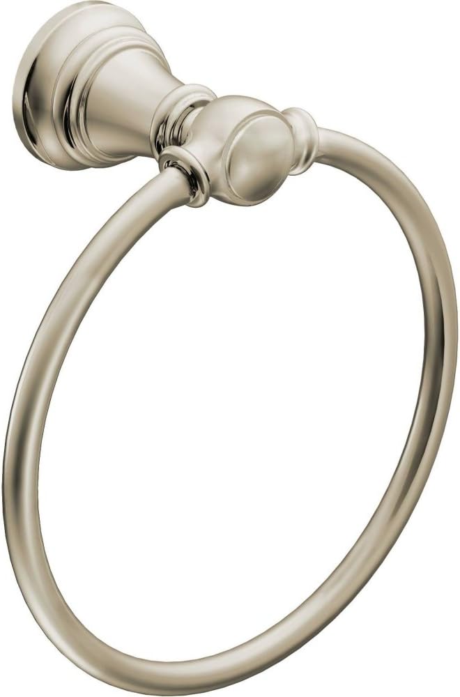 Moen YB8486NL Weymouth Bathroom Hand Towel Ring, Polished Nickel