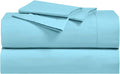 Royal Hotel Bedding Abripedic Crispy Percale Sheets, 300-Thread-Count, 4PC Solid Sheet Set, 100% Cotton, Up to 18 Inch Deep Pocket, Top Split California-King, Aqua-Sky