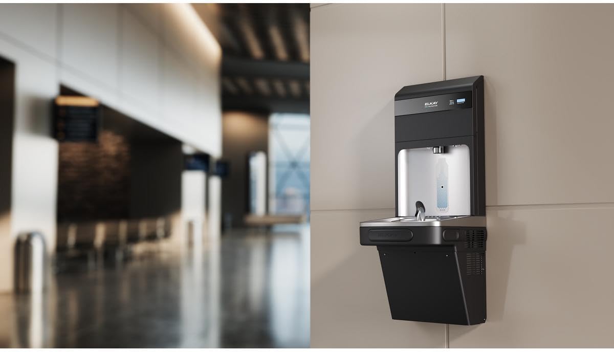 Elkay Pro Filtration LZS8WSBPRO Bottle Filling Station & Single ADA Cooler Refrigerated Black