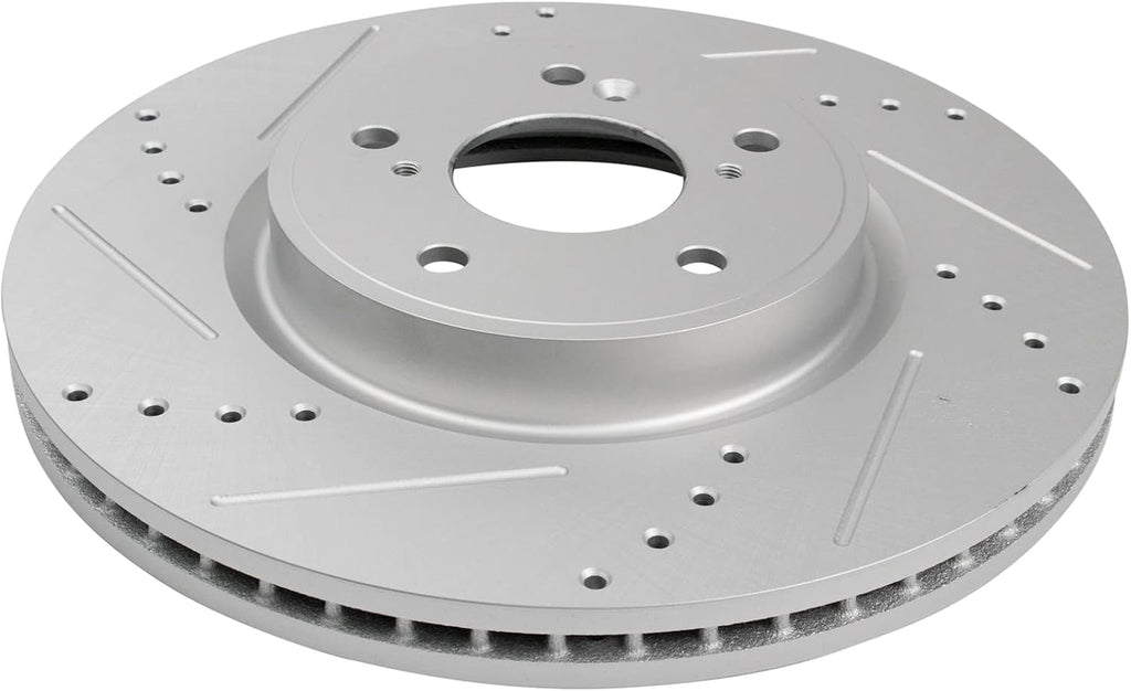 TRQ Performance Front Brake Pad and Rotor Set Ceramic G Coated Slotted Drilled Rotors Compatible with 2017-2020 Honda CR-V