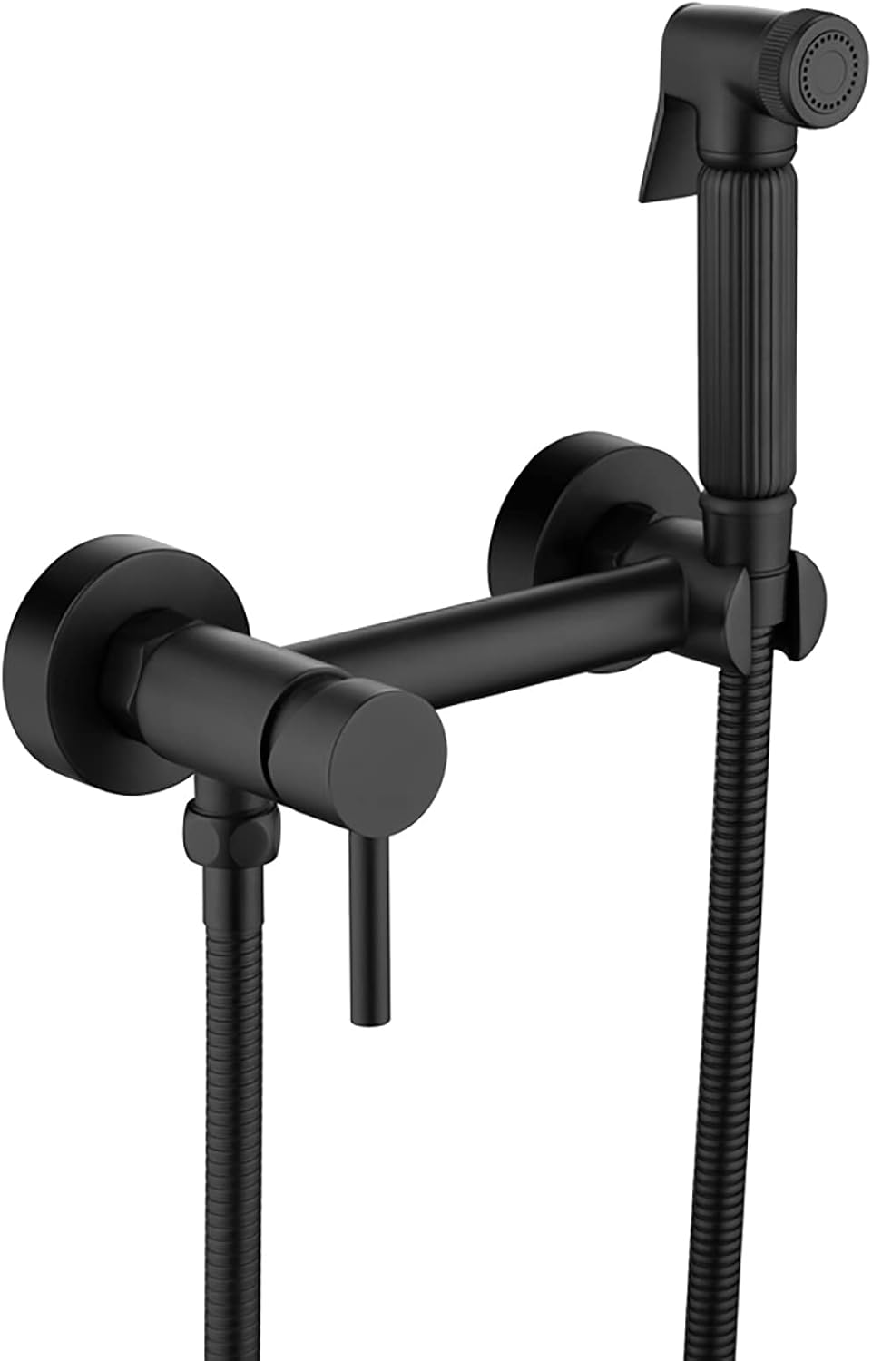 Handheld Bidet Sprayer for Toilet Brass Bathroom Cloth Diaper Set with Cold and Hot Water, Wall Mounted Kit for Feminine Hygiene,Brushed Gold(Black)