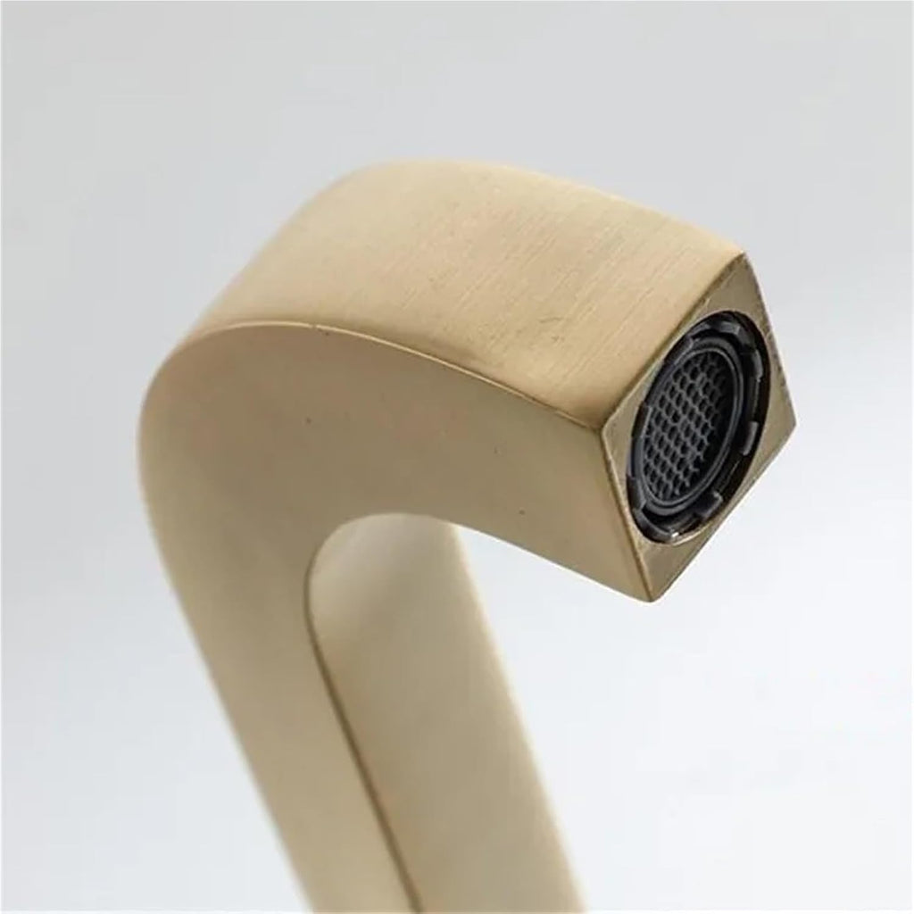 Kitchen Faucet Brass Sink Rotating Hot & Cold Grey Bathroom Faucet Sink Mixer Tap(Brushed Gold)
