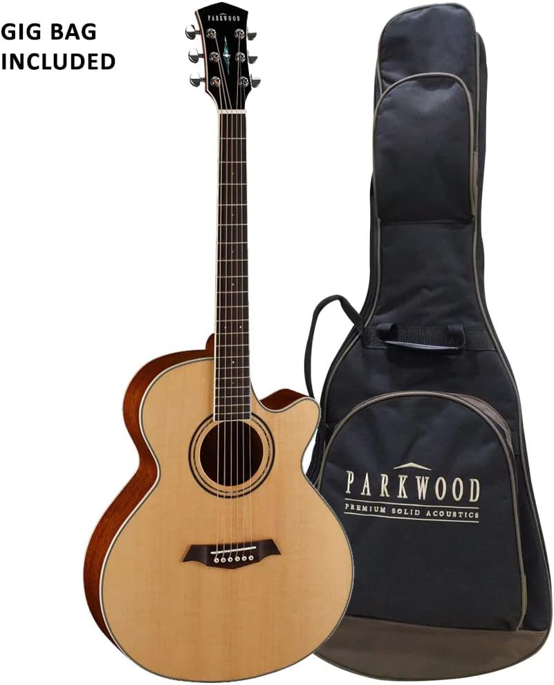 Parkwood S67 Grand Concert Cutaway Semi Acoustic Guitar - Natural