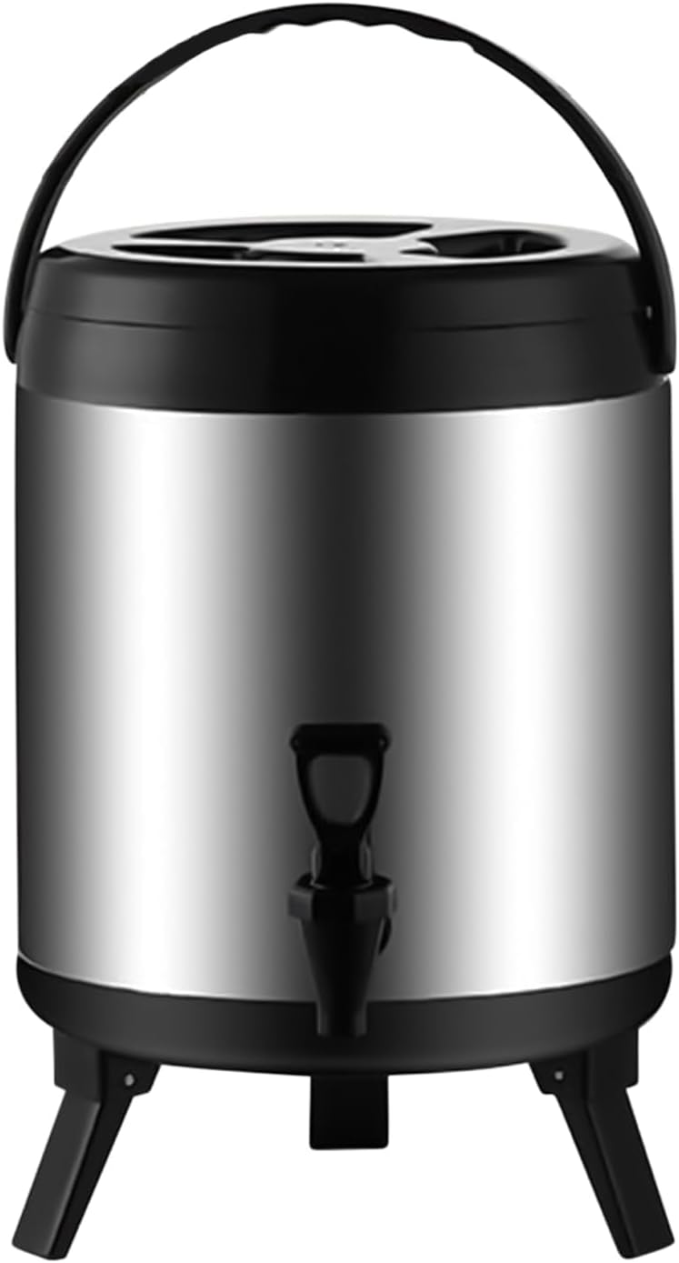 Catering Urn, 6L/8L/10L Hot Water Dispenser With Faucet, Stainless Steel Insulated Bucket Milk Tea Barrel For Hot Water And Beverage(8l)