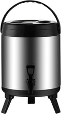 Catering Urn, 6L/8L/10L Hot Water Dispenser With Faucet, Stainless Steel Insulated Bucket Milk Tea Barrel For Hot Water And Beverage(8l)