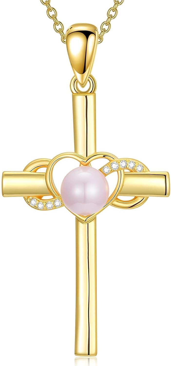 18K Gold Cross Pendant for Women Gold Cross Necklace 18K Gold Jewelry Religious Gift