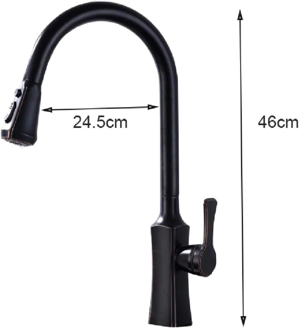 Kitchen Faucet Pull Out 2 Function Head Kitchen Sink Mixers Deck Mounted Spring Mixer Faucet(Chrome)