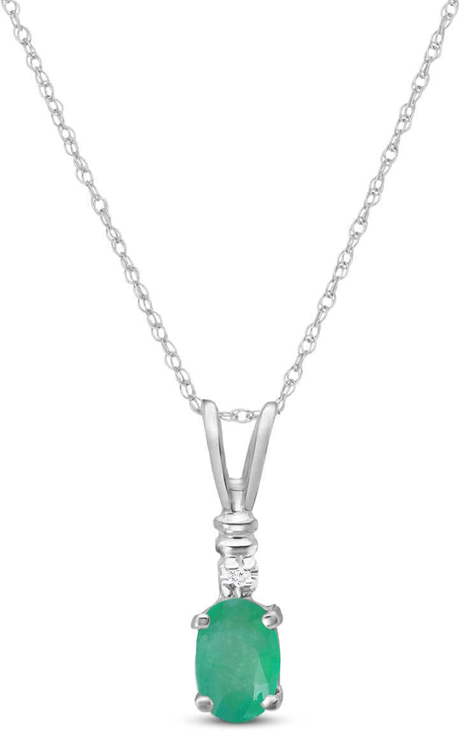Galaxy Gold GG 14K Gold Necklace with Natural Diamond and Emerald