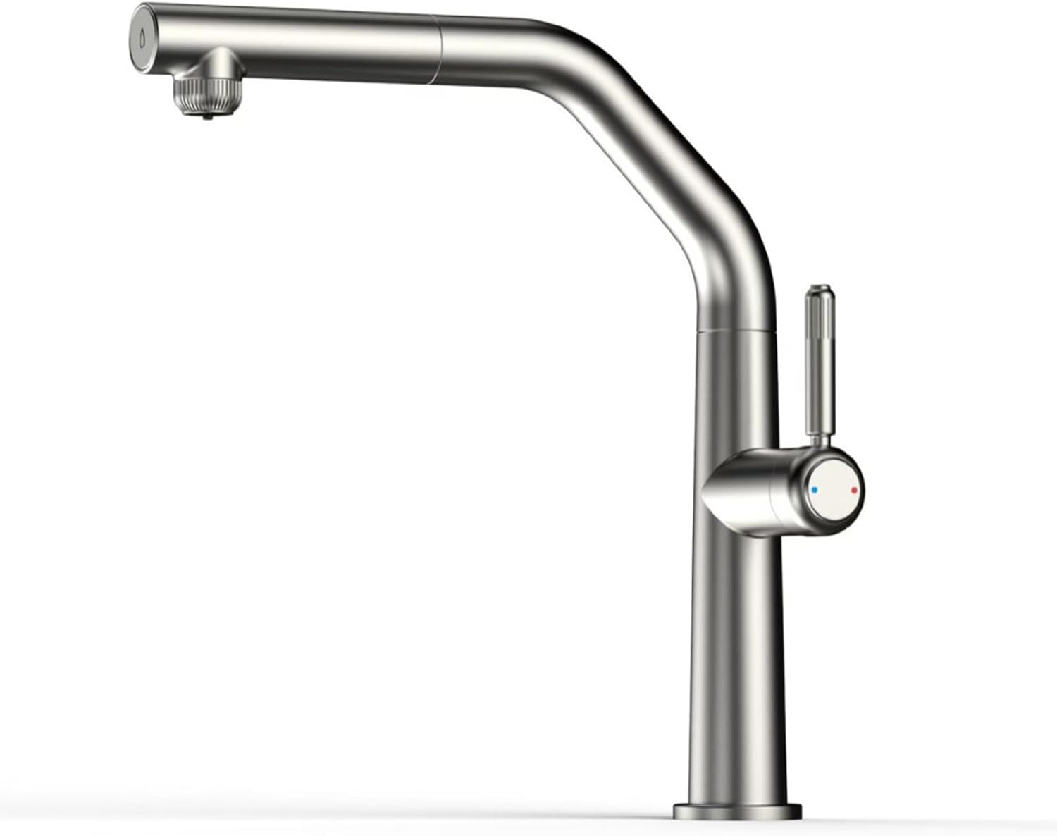 3 Way Pull Out Kitchen Faucet Brass 360° Swivel Single Handle 3 Way Filter Faucet for Kitchen Sink-Brushed